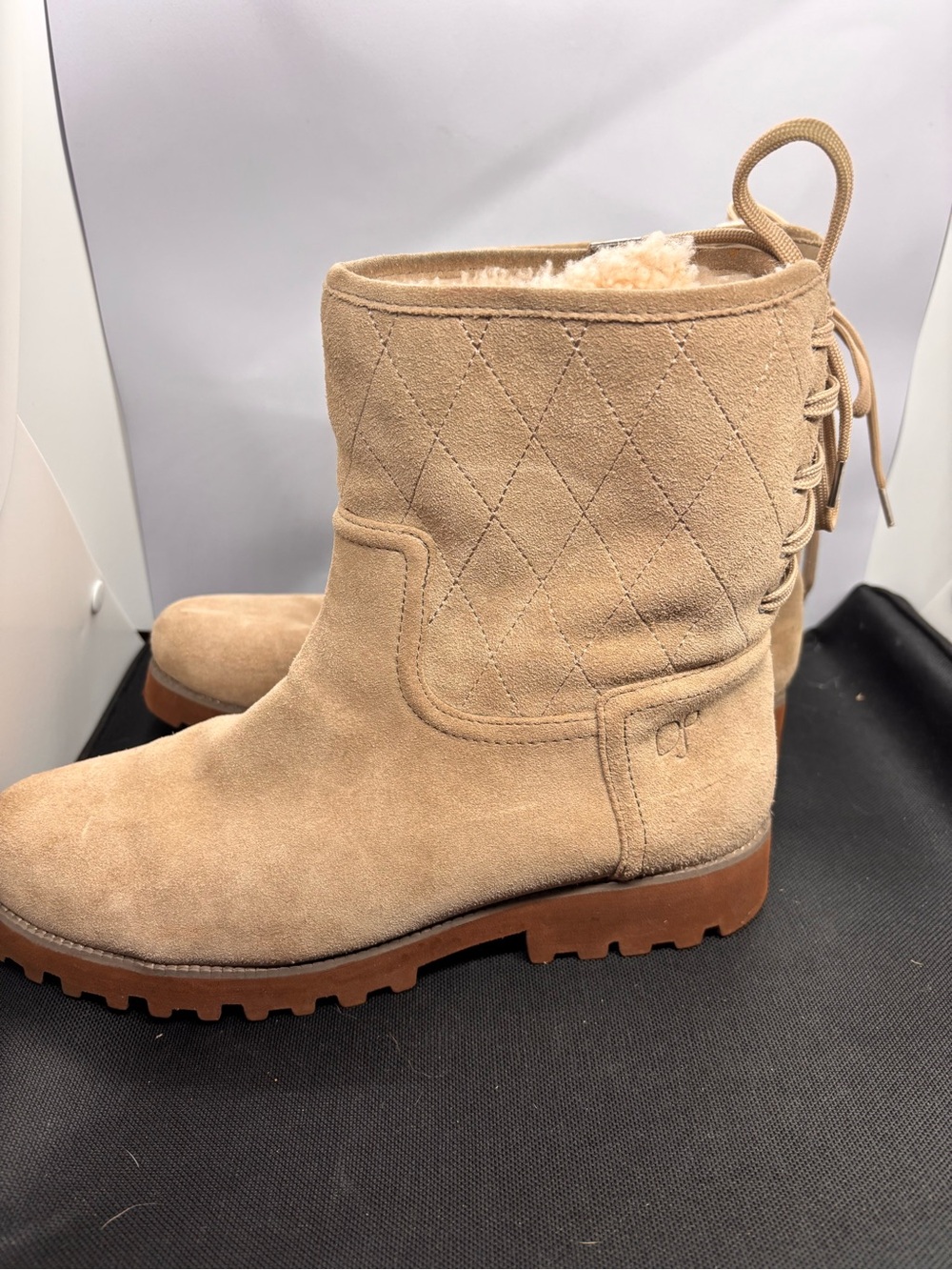 Donald J. Pliner Tan Suede Shearling Ankle Boots
